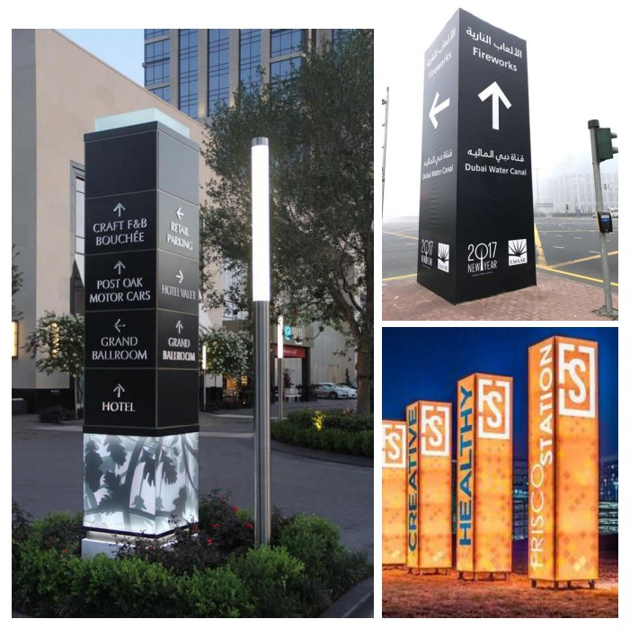 Professional wayfinding and directional signage examples for commercial spaces